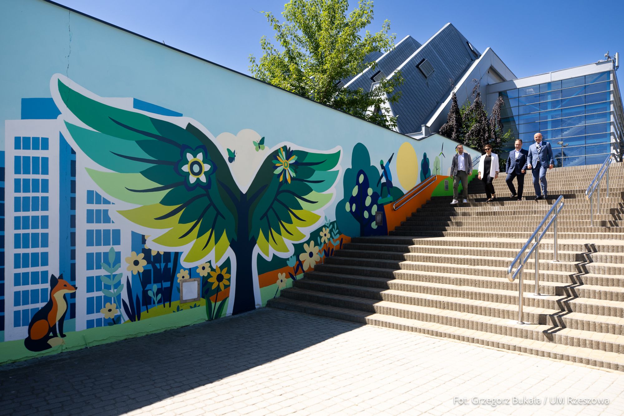 zdjęcie nowyego muralu przy hali Podpromie w Rzeszowie, fot. Grzegorz Bukała, Urząd Miasta Rzeszowa